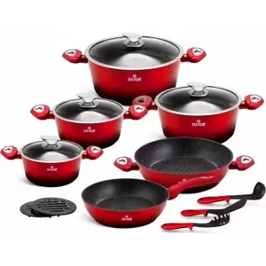 Cookware set Zilner ZL-8520 — 15-piece granite-coated pots and pans set