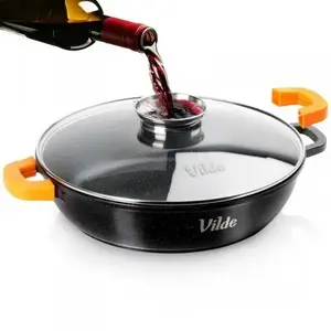 Vilde cookware flat granite pot with lid and aromatizer 4.7 L, 32 cm