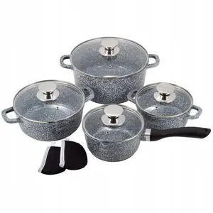 Cookware set Lumarko KAMI-GA-040-30 — 8-piece granite-style pots and pans