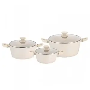 Cookware set Klausberg KB-7960 — 6-piece marble-coated pots set