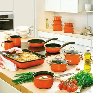 Pot RIESS Corall 24 cm – high saucepan / stockpot, enamelled steel, model R-0659-034