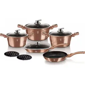 Cookware set berlinger haus BH-6191 Metallic Line Rosegold — 11-piece pot and pan set