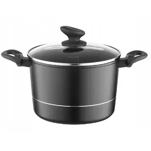 Stockpot Florina DELUX 24 cm, 6.2 L, with lid, high, non-stick coating, black handles
