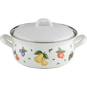 Saucepan RIESS Fruit Garden 2 L, 20 cm — low pot for stovetop cooking
