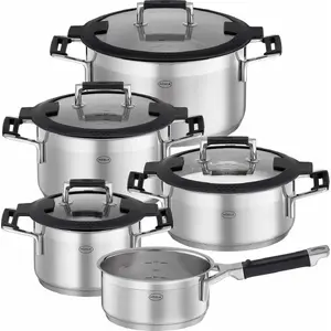 Cookware set Roesle Silence Pro 5-piece — stainless steel pots and lids (RO-91966)