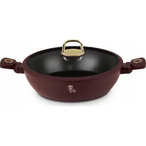 Cooking pot berlinger haus BH-8039 30 cm with lid, flat titanium-coated saucepan