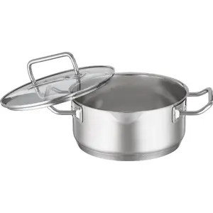 Roesle low saucepan with lid 20 cm RO-91944 stainless steel, flat base