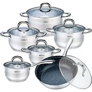 Cookware set KingHoff KH-1098, 12-piece kitchen pots and pans set