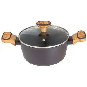 Cookware pot BERGNER BG-56036 Multiclad 20 cm with lid, charcoal finish