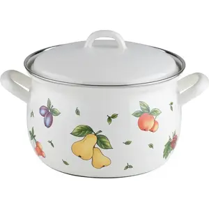 Pot RIESS RIESS high saucepan 2.5 L 18 cm Fruit Garden enamel cookware