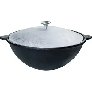 Sourcing polished Uzbek kazan 12 L, traditional cast-style cooking pot, 12-liter capacity