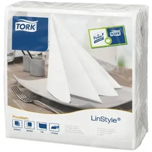 Galda salvetes Tork LinStyle premium baltas - iepakojums (Tork 478722)