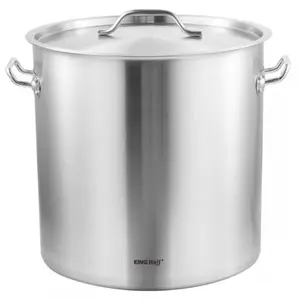 Stainless Steel 71 L Commercial Stock Pot with Lid, KingHoff KH-1967