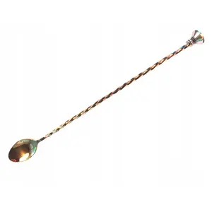 Bar Up bārmeņa karote ar muddler 30 cm, vara apdare