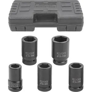 Socket Set Rockforce RF-8051-5MPB 1" deep impact sockets 5-piece hex 27–41 mm