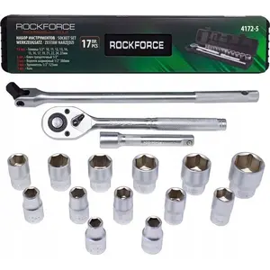 Socket set Rockforce RF-4172-5 1/2" drive ratchet and 7-piece 1" sockets set