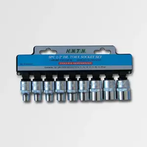 Socket set Honiton 1/2" Torx E10–E24, 9-piece (H4009)