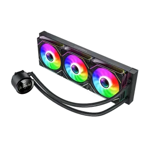 CPU šķidruma dzesētājs GameMax IceBurg 360 Digital BK — 360 mm AIO, RGB, melns