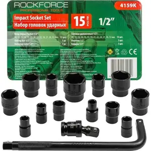 Socket set King Tony RF-4159K 1/2" impact 6-point sockets 15 pcs (10–32 mm)