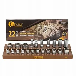 Socket set 1/2" 22 pcs (6-point) Forcekraft FT-50221