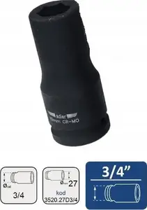 Impact Socket 3/4" 27 mm Long — Adler 3520.27D