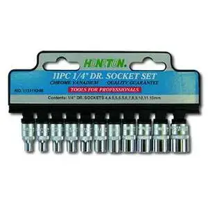 Socket set Honiton H1111 1/4" hex 4–13 mm 11 pieces