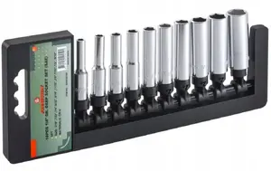 Socket Set Jonnesway S05HD2210S — 10-piece long hex sockets, 1/4" drive, 6-point
