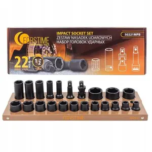 Impact Socket Set 1/2" 22-piece (10–32 mm) hex, Forcekraft
