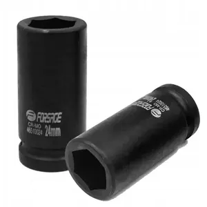 Socket impact deep 24 mm 3/4" (6-point) 100 mm length — Forsage