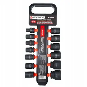 Impact Socket Set Forcekraft 13-piece 1/2" drive, sizes 10–32 mm