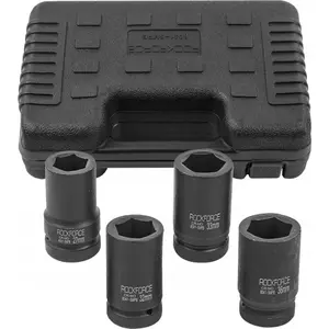 Impact Deep Socket Set 1" Rockforce, 4-piece hex (27–36 mm)