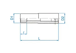 Socket King Tony 327506M, 63 mm length, 8 mm width, single socket