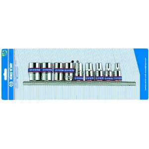 Socket set 1/4" 6-point King Tony 4–13 mm, 9 pcs (model 2509MR)