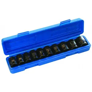 Socket set Asta impact 1/2" hex 10–24 mm, 10 pcs (914010P)