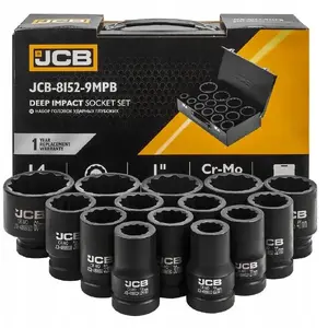 Набор головок JCB ударных 1" 14 предметов 12-гранные 22–60 мм