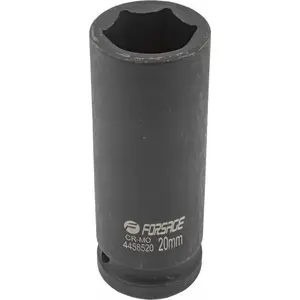Impact Socket Deep 20 mm 6-Point 1/2" Forsage