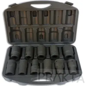 Impact Socket Set GEKO G10076 1" Drive, 11-piece, 17–41 mm