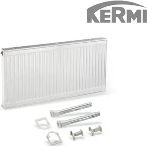 Radiator Kermi V 33/300/600 left with brackets 629 W — steel panel radiator