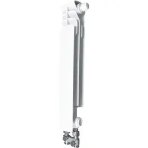 Aluminium radiator kfa² Element G 500 F/D right-side, bottom connection, with straight connection set 50×50 mm (cross-fed)