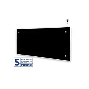 Electric panel heater Adax Clea H 10 with Wi‑Fi, 1000 W, digital thermostat, wall‑mount, black, 850×340×87 mm