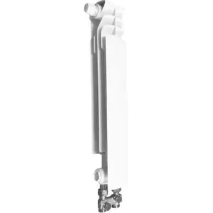 Aluminum radiator KFA Element left G 500 F/D, bottom connection, 50×50 mm straight connection set, cross-fed (878-052-44)