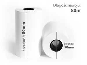 Thermal Paper Rolls Office Products 80 mm x 80 m, thickness 48 µm ±6, pack of 6, white