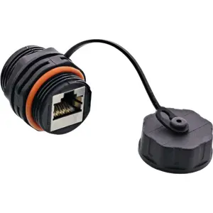 Patch cable connector InLine Cat.6A waterproof IP68 RJ45 female for industrial applications