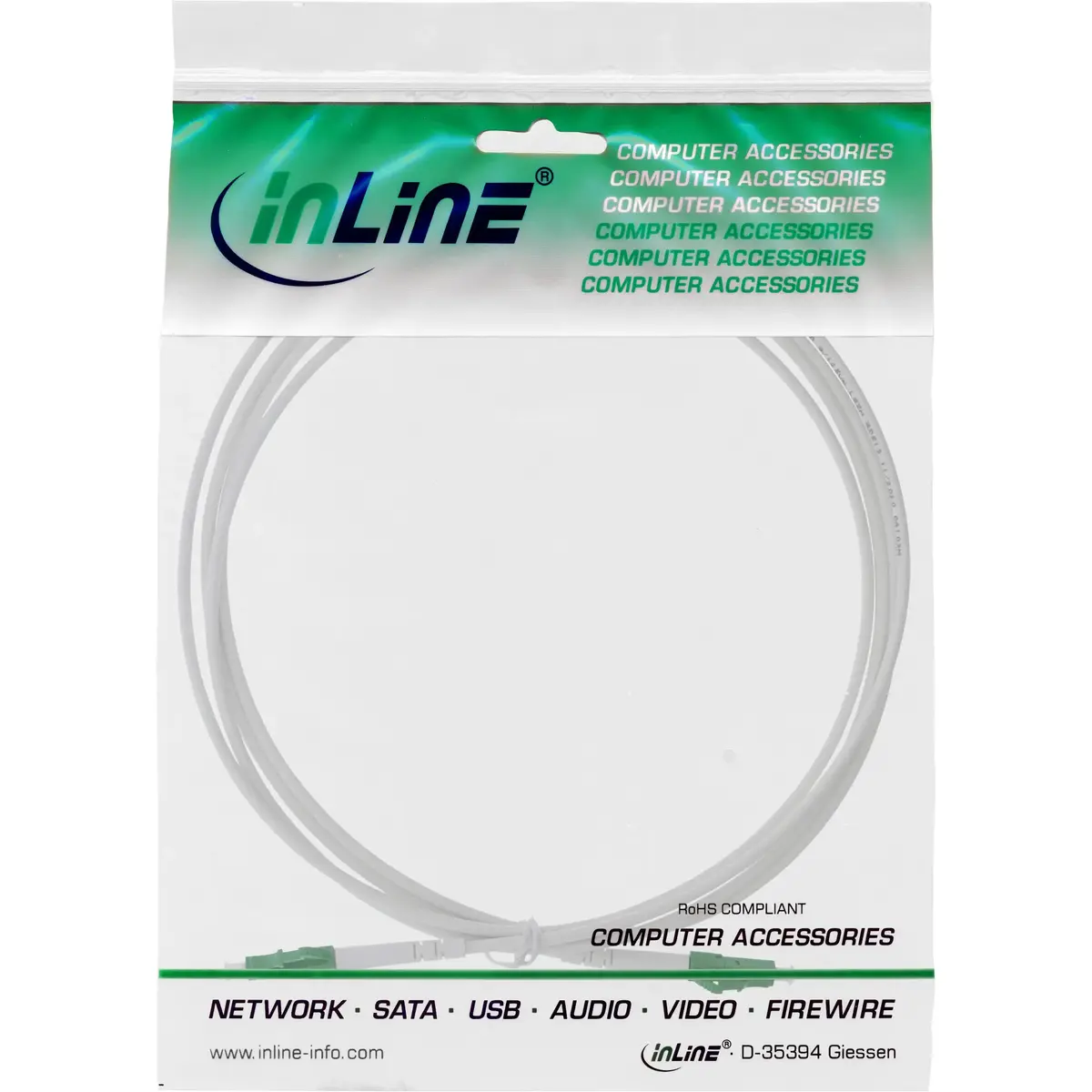 InLine LC/APC–LC/APC OS2 9/125µm fiber cable 1 m Photo 2