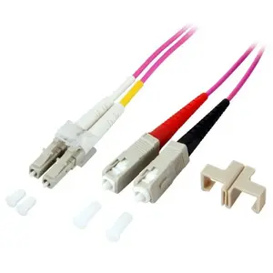 Fiber optic patch cable TECHLY SC to LC Multimode OM4 50/125 µm, 1 m, duplex