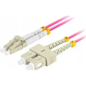 Optiskais patchcord LANBERG MM LC/UPC - SC/UPC duplex 3.0 mm OM4 50/125 LSZH 0,5 m violets