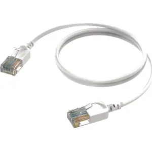 Network cable Procab CSD560W/1.5 Slimline CAT6A RJ45–RJ45 U/UTP white 1.5 m