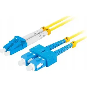 Fiber optic patchcord LANBERG SM SC/UPC to LC/UPC duplex 3.0 mm LSZH G.657.A1 3 m yellow