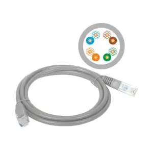 Network cable Alantec KKU5SZA3 Cat5e U/UTP (UTP) Grey, 3 m, RJ-45 – 100 Mbit/s