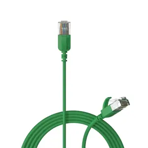 Networking cable Procab CSD560G/2 — Cat6a U/UTP, RJ-45 to RJ-45, 2 m, green, gold-plated contacts